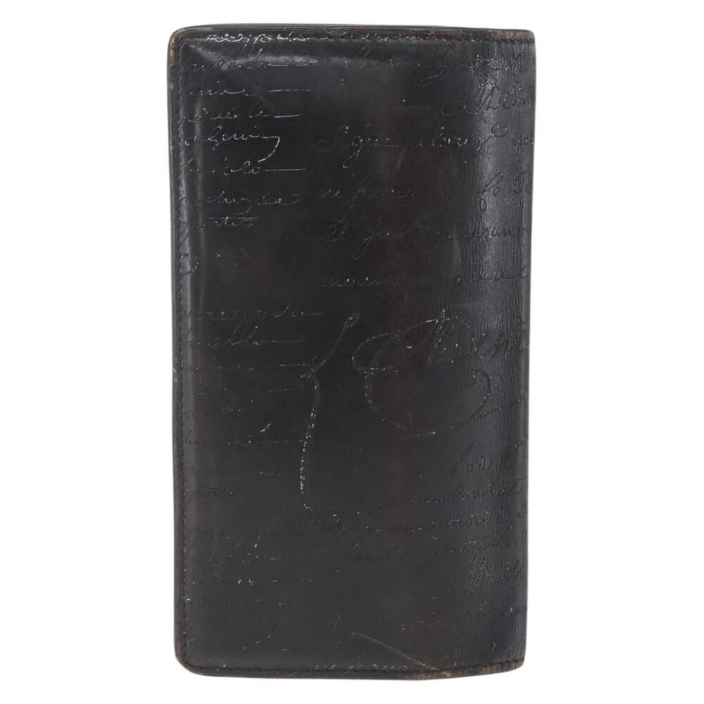 Berluti Leather Long Wallet Dark Brown